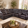 Mirabell Leather Gel Reclining Sectional with Console - Brown
