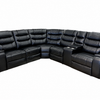 Mirabell Leather Gel Reclining Sectional with Console - Black