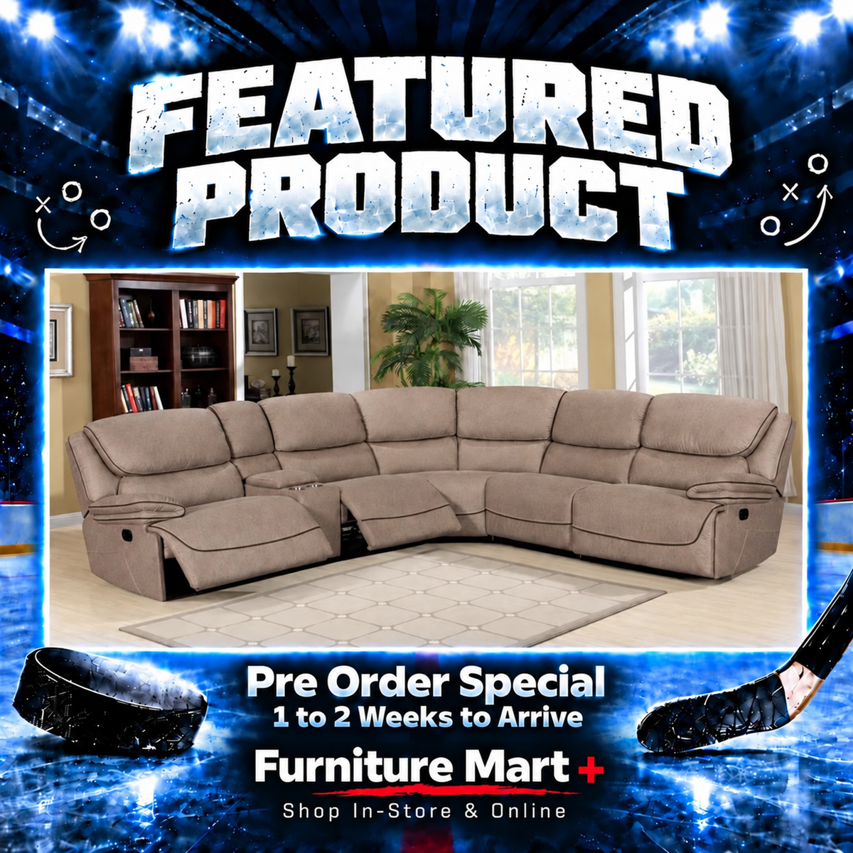 Lincoln Fabric Reclining Sectional with Console