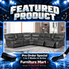 Rex Charcoal Leather Aire Reclining Sectional