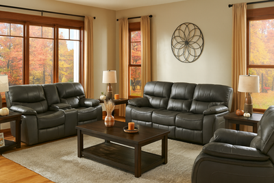 Rex - Reclining Sofa, Loveseat and Chair - Grey