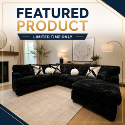 6255 - Ultra Plush Sectional - Black