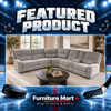 Grey Fabric Power Reclining Sleeper Sectional with Storage Console