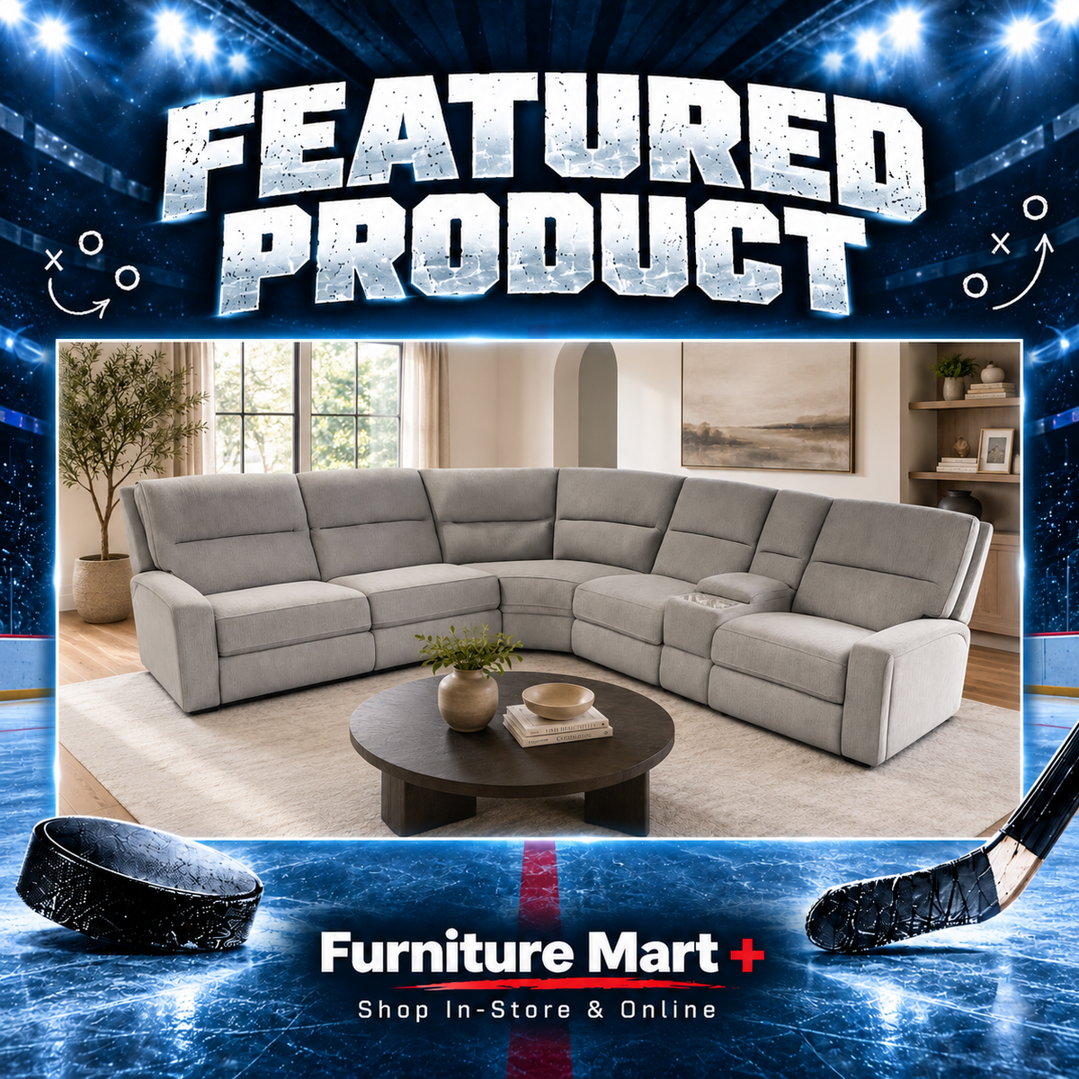 Grey Fabric Power Reclining Sleeper Sectional with Storage Console
