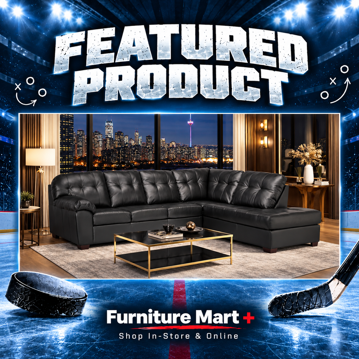 6000 - Black Sectional