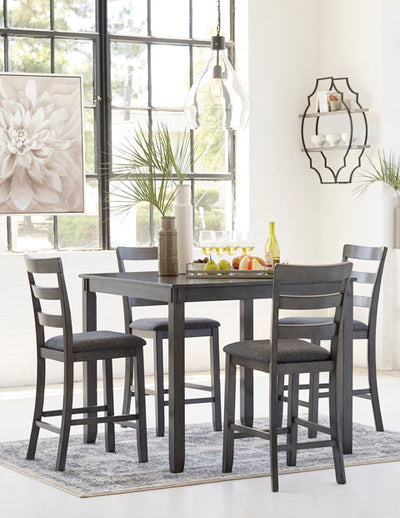 Bridson 5 Piece Counter Height Dining Set - Grey