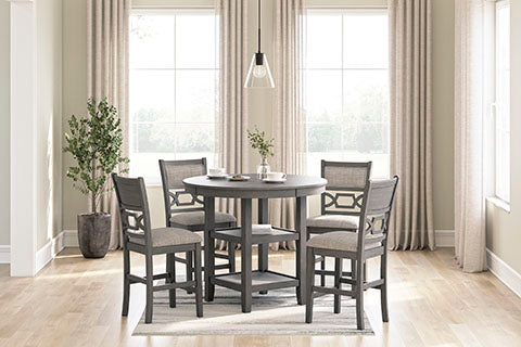Wrenning 5 Piece Counter Height Dining Set in Gray