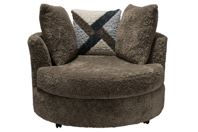 6255 Brown Swivel Cuddle Chair