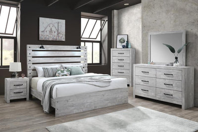 Derby Queen Bedroom Set - Rustic White