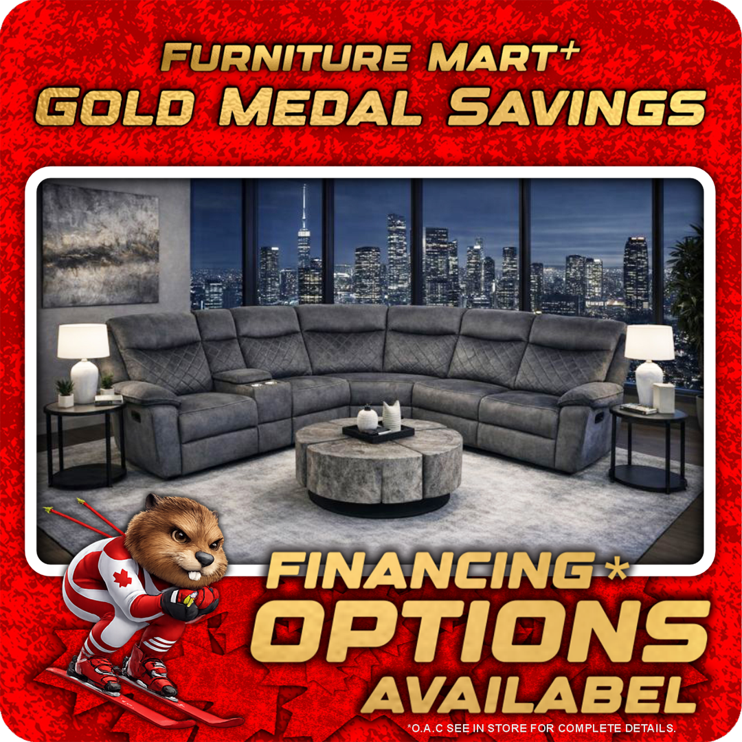 Dalton Grey Fabric Reclining Sectional with Console