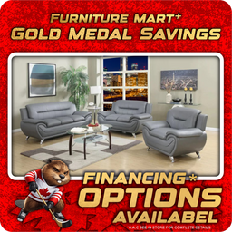 Kingston - Sofa Set Faux Leather - Grey