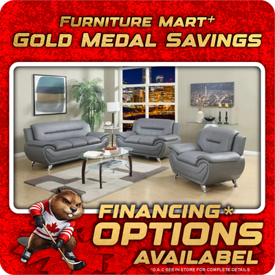 Kingston - Sofa Set Faux Leather - Grey