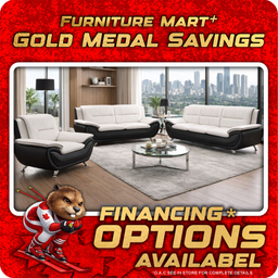 Kingston - Sofa Set Faux Leather - White and Black