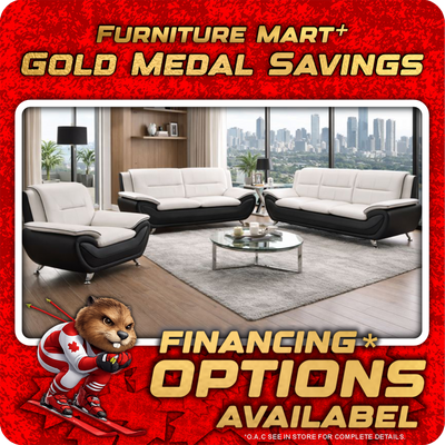 Kingston - Sofa Set Faux Leather - White and Black