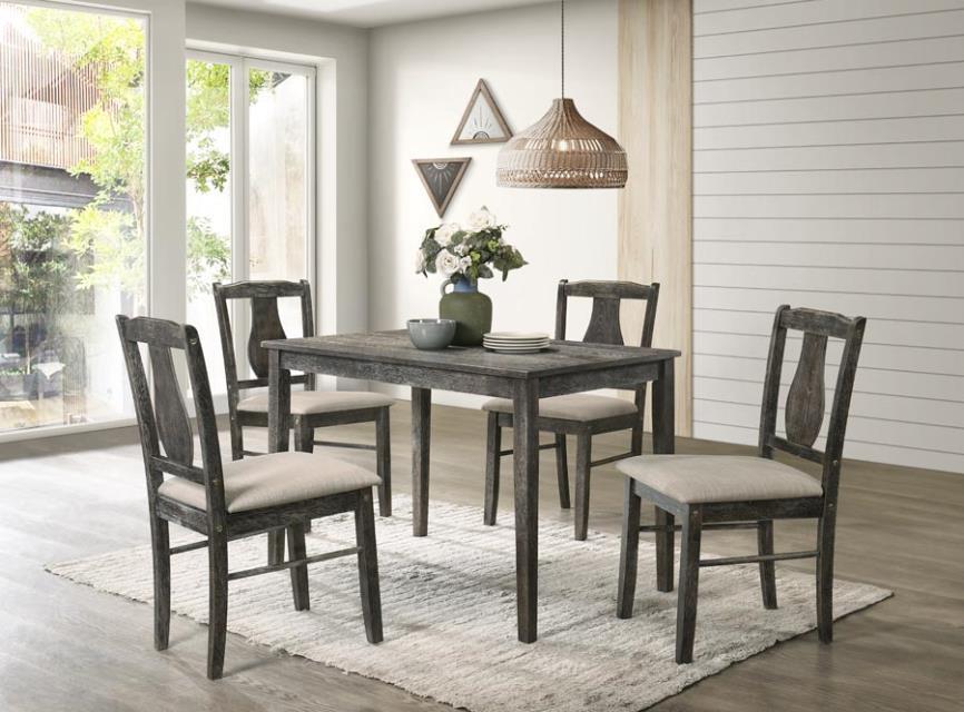 Kaylee - 5 Piece Dining Set - Weathered Grey