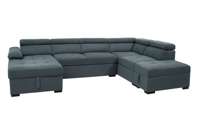Strata U-Shaped Fabric Sectional Sofabed with Storage
