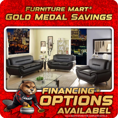 Kingston - Sofa Set Faux Leather - Black