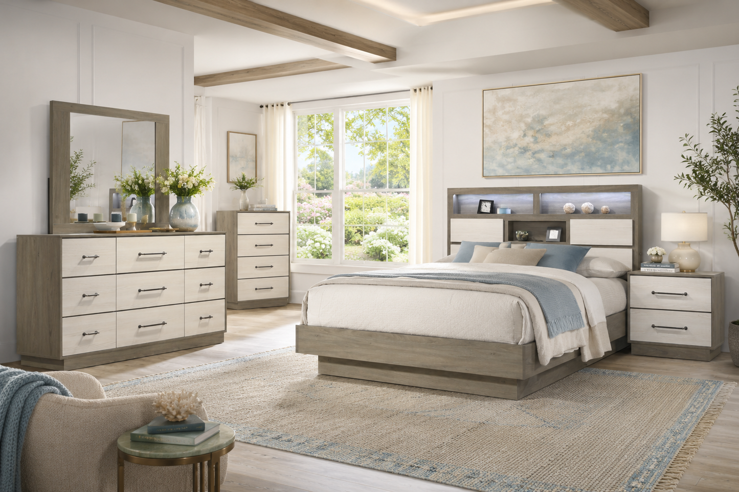 Vini Queen Bedroom Set - Coffee Grey