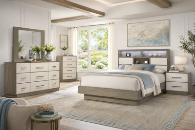 Vini Queen Bedroom Set - Coffee Grey
