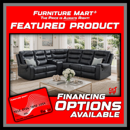 Mirabell Leather Gel Reclining Sectional with Console - Black