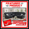 Mirabell Leather Gel Reclining Sectional with Console - Black
