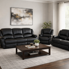 Danbry - Reclining Sofa, Loveseat and Chair Set - Black