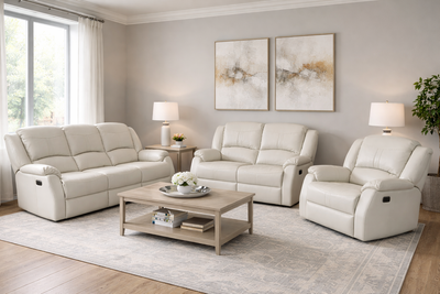 Danbry - Reclining Sofa, Loveseat and Chair Set - Light Grey