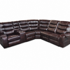 Mirabell Leather Gel Reclining Sectional with Console - Brown