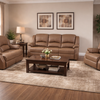 Danbry - Reclining Sofa, Loveseat and Chair Set - Brown