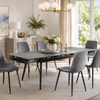 T1472 Stone Top 7 Piece Dining Set with 2 Self Storing Leaves