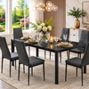 T5051 Glass Top 7 Piece Dining Set - Grey