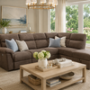 Titus Fabric Reclining Sectional with Storage - Brown