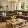 Titus Fabric Reclining Sectional with Storage - Brown