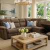Titus Fabric Reclining Sectional with Storage - Brown