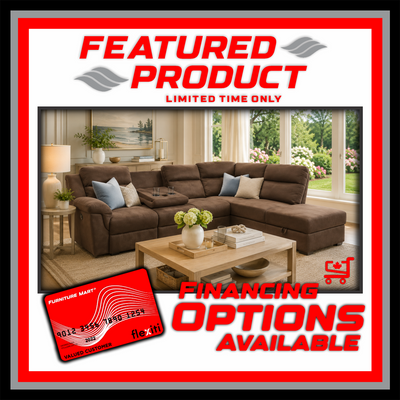 Titus Fabric Reclining Sectional with Storage - Brown