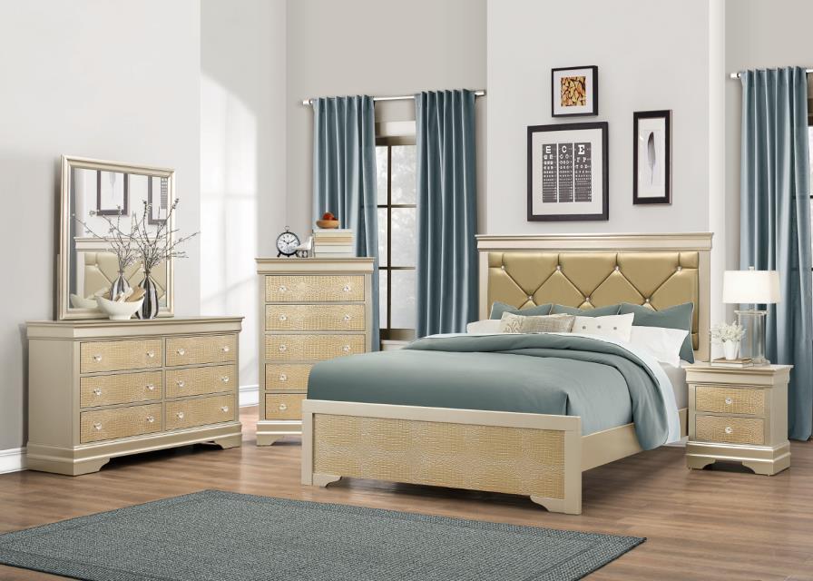 Abel Queen Bedroom Set - Gold