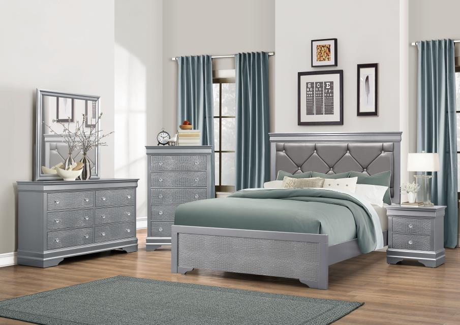 Abel Queen Bedroom Set - Silver