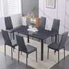 T5051 Glass Top 7 Piece Dining Set - Grey