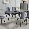 T1472 Stone Top 7 Piece Dining Set with 2 Self Storing Leaves