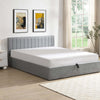 Hydraulic Lift Storage Bed Frame – Grey Fabric Upholstery