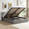 Hydraulic Lift Storage Bed Frame – Grey Fabric Upholstery