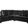Astra - Leather Aire Sectional - Left-Facing Chaise - Black