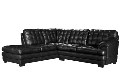Astra - Leather Aire Sectional - Left-Facing Chaise - Black
