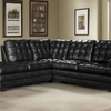 Astra - Leather Aire Sectional - Left-Facing Chaise - Black