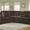 Astra - Leather Aire Sectional - Left-Facing Chaise - Brown
