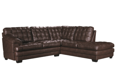 Astra - Leather Aire Sectional - Right-Facing Chaise - Brown