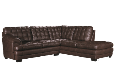 Astra - Leather Aire Sectional - Right-Facing Chaise - Brown