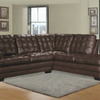 Astra - Leather Aire Sectional - Right-Facing Chaise - Brown