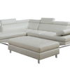 Oscar - Leatherette Sectional  - White - Left Chaise (Ottoman available)