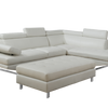 Oscar - Leatherette Sectional  - White - Right Chaise (Ottoman available)